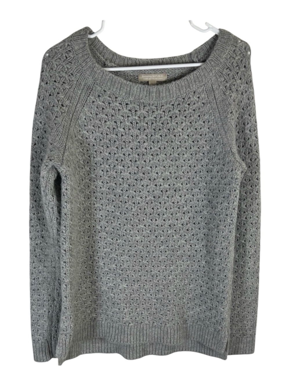 Banana Republic Knit Gray Italian Yarn Sweater Size M